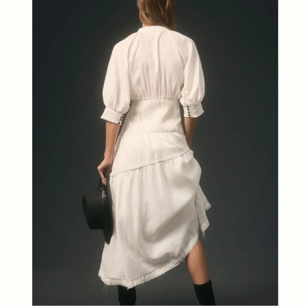 ❌Sold-Anthropologie V-Neck Corset Dress - Picture 2 of 15